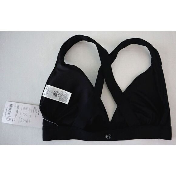 Athleta Women's Sz Small Black Riptide Bikini Top, Best For D-DD Cups - Picture 2 of 7
